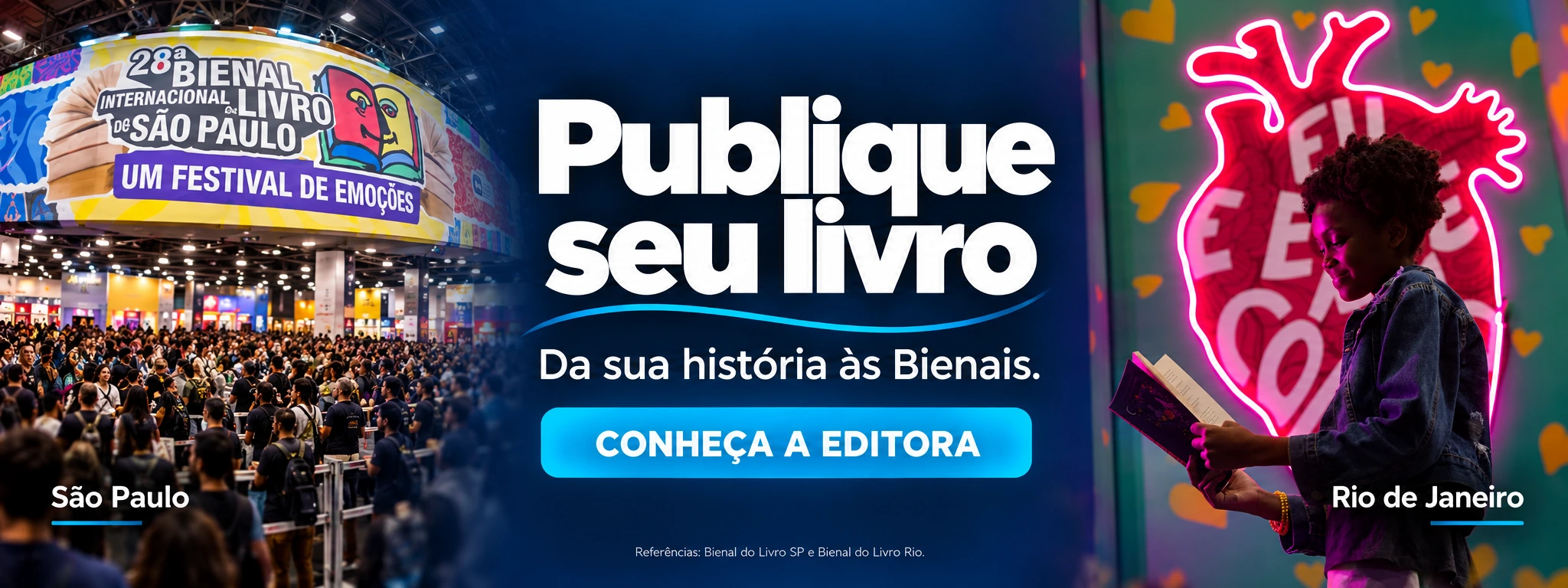 Publique seu livro. Da sua história às Bienais. Conheça a editora.