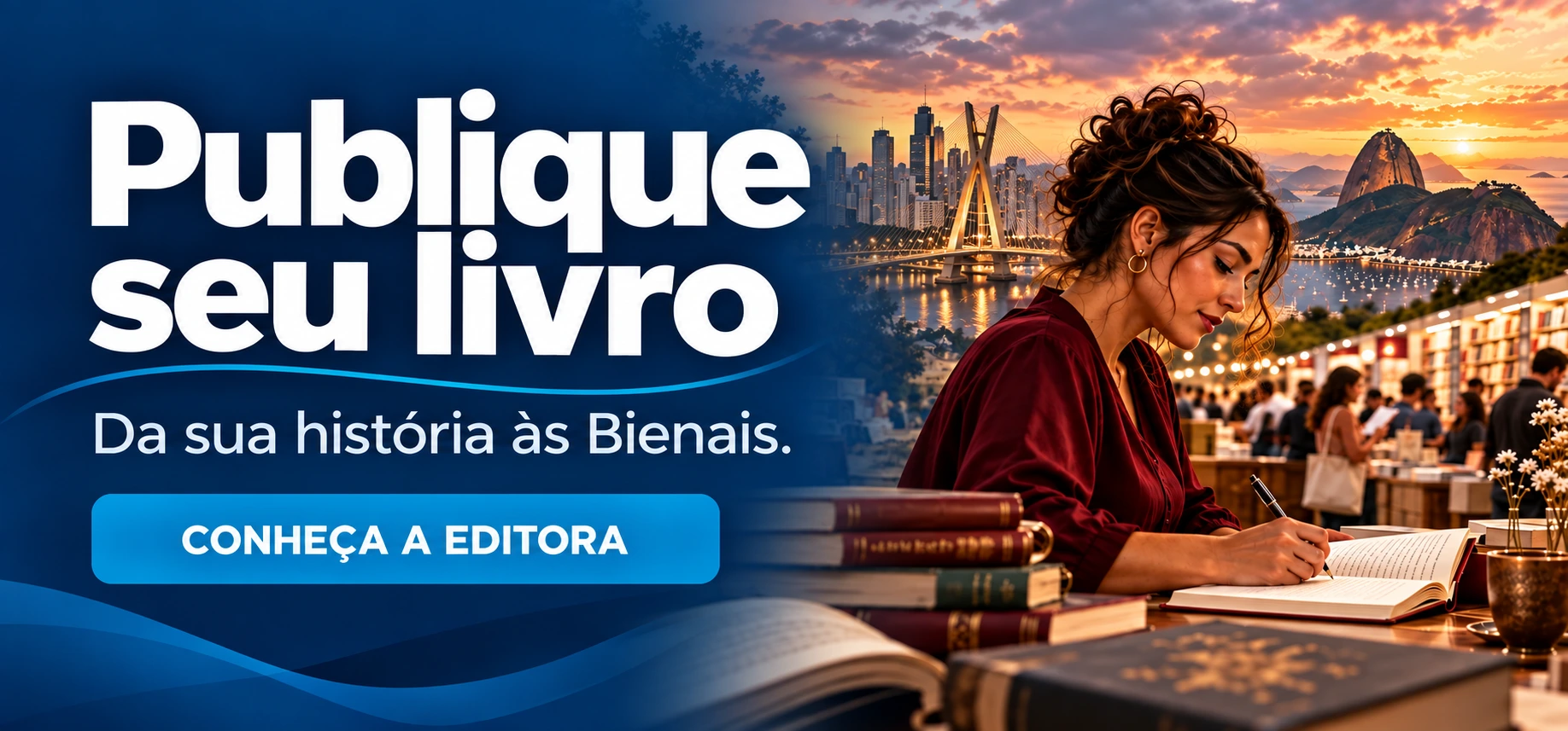 Publique seu livro. Da sua história às Bienais. Conheça a editora.