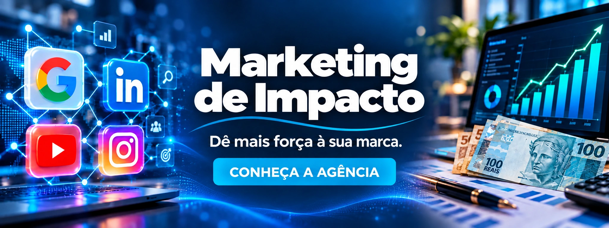 Marketing de Impacto. Dê mais força à sua marca. Conheça a agência.