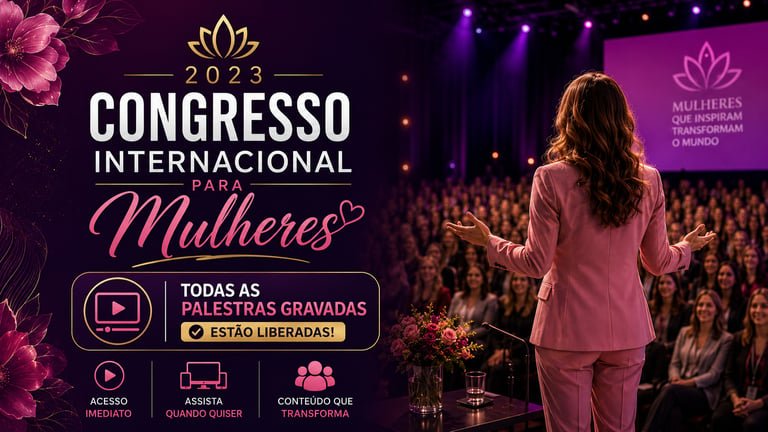 Banner do Congresso Internacional para Mulheres 2023