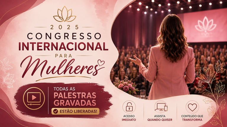 Banner do Congresso Internacional para Mulheres 2025