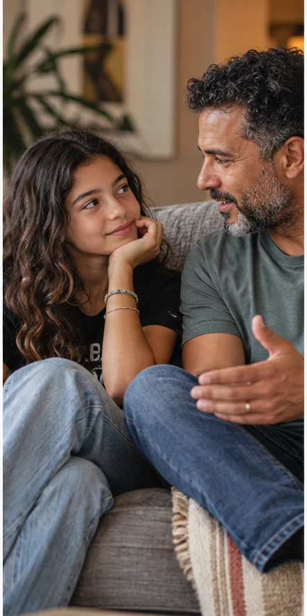 Pré-adolescente em um momento de convivência