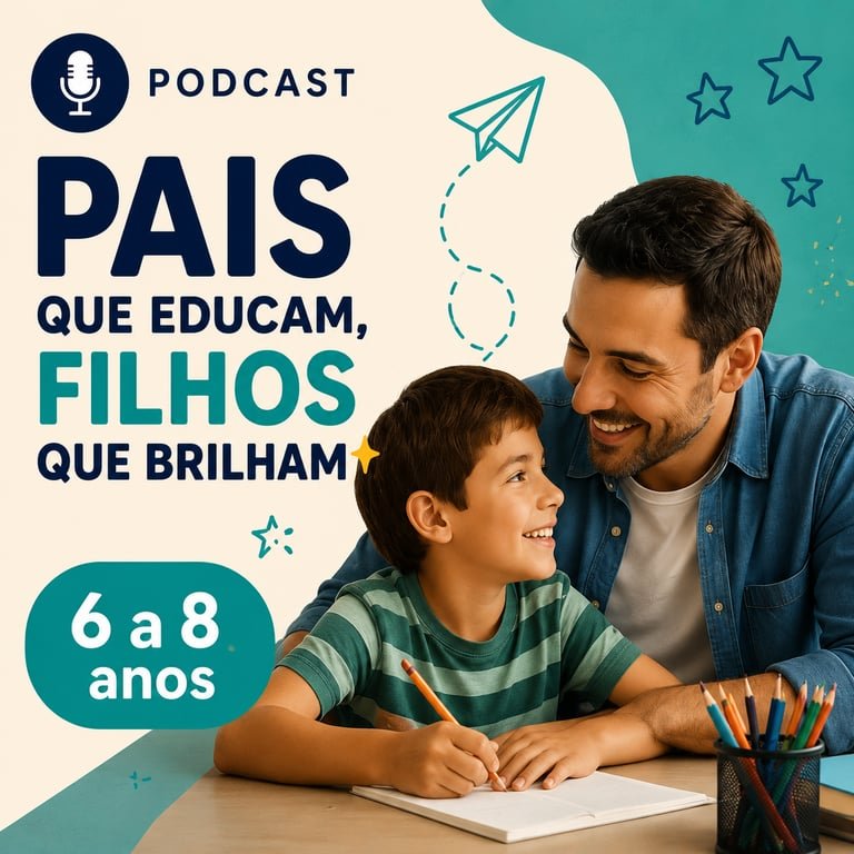 Arte do podcast para 6 a 8 anos